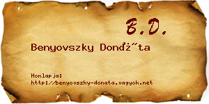 Benyovszky Donáta névjegykártya